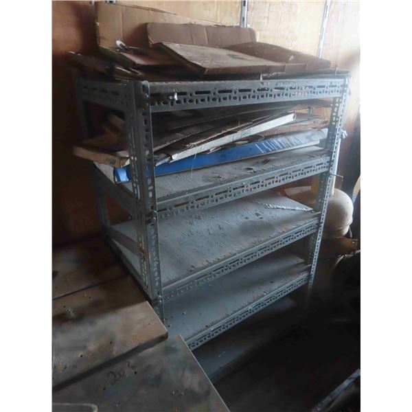 Pallet of Metal Shelving 36"x 12' + 5 Tier Metal Stand 