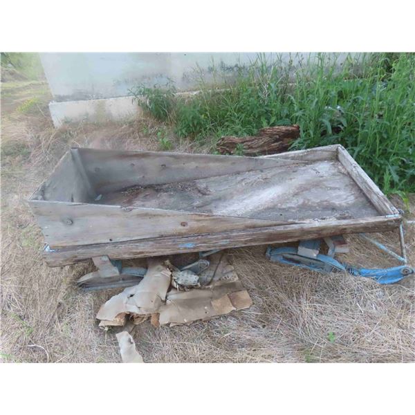 Snowmobile Sleigh With Metal Runners- Wood