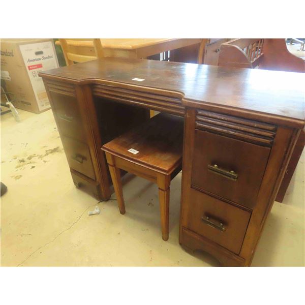 Desk 27"x 42"x 18" With Stool