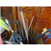 Image 5 : Poly Barrel With Hand Tools: Rake, Hoe, Snow 