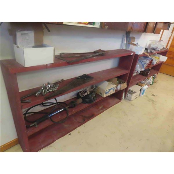 2 Shelving Units 36"x 72"x 9" Deep With Meat Saw, Propane