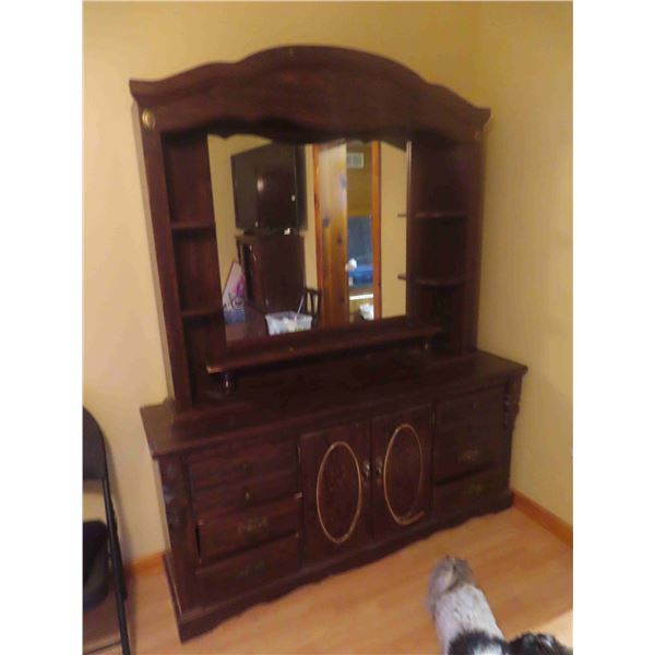 2 Piece Dresser With Mirror - 80" H x 64" W x 16 1/2" Deep,