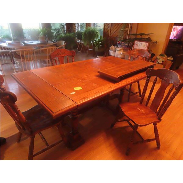 Dining Table With 5 Chairs With 12" Leaf - 30"H"x 