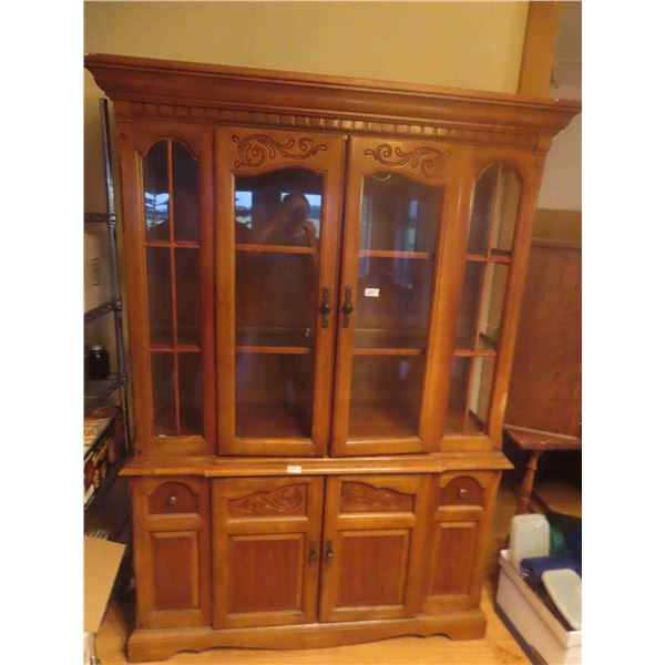 China Cabinet With Glass Doors 78"x 53"W x 