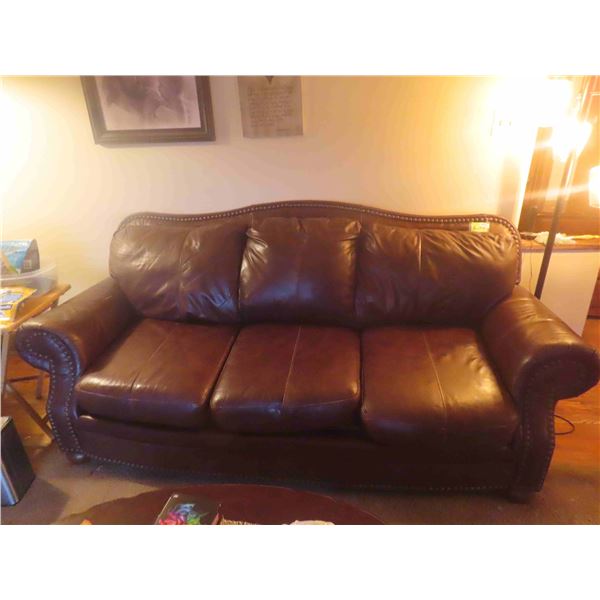 Leather Couch 88" Wide Matching Chairs