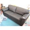 Image 1 : Black Leather Sofa And Loveseat