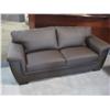 Image 2 : Chocolate Brown Leather Sofa And Loveseat