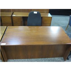 Walnut Radius Edge Executive Desk And Credenza