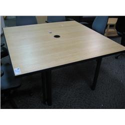 6'x6' Burled Maple Boardroom Table
