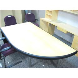 Maple Inlaid Bow Top Executive Desk