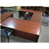 Image 1 : Mahogany L Shaped Desk With Matching Credenza