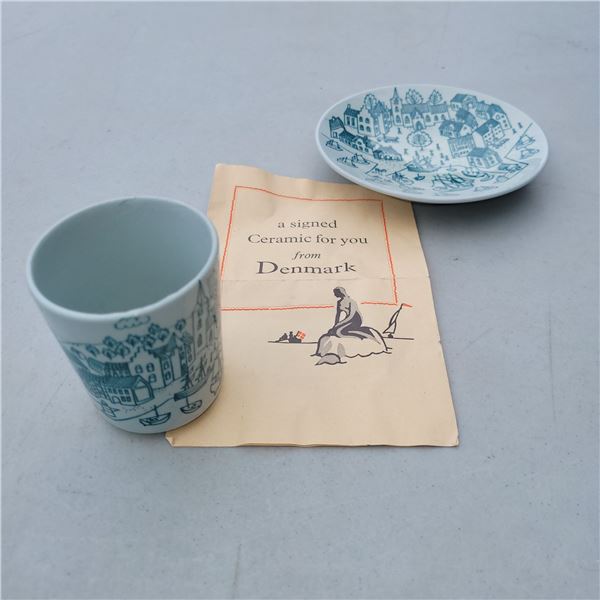 Vtg Demitasse Cup and Saucer NyMolle Art Faience Hoyrup - Limited Edition