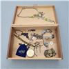 Image 1 : Wooden Jewellery Box w/ Contents