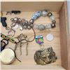 Image 3 : Wooden Jewellery Box w/ Contents