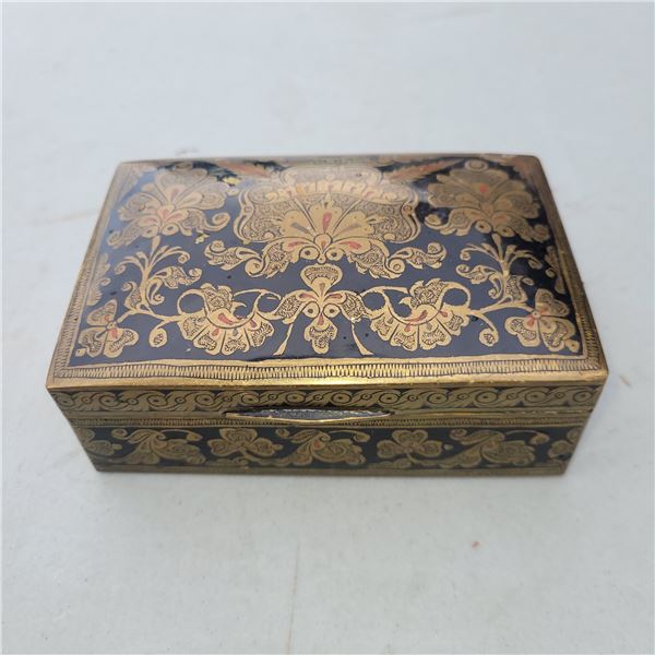Medium Sized Brass Antique Trinket Jewellery Box
