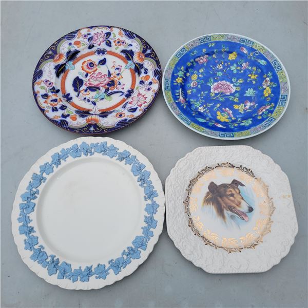 Lot of 4 Vtg Plates, China, Wedgwood Embossed Queenware, Lord Nelson Pottery