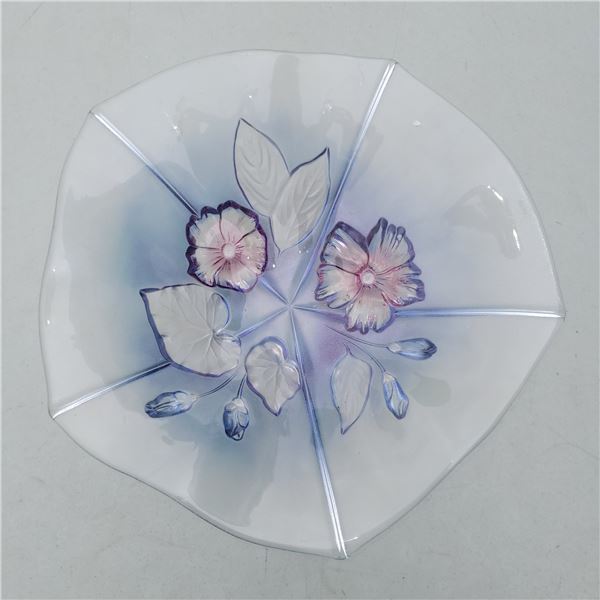 Large Colourful Glass Shallow Dish