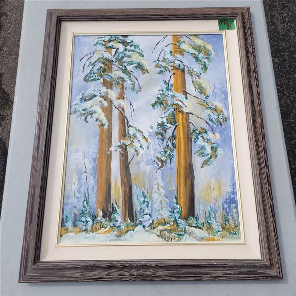 Original Oil Painting, Winter Scene, by E. D. Henderson