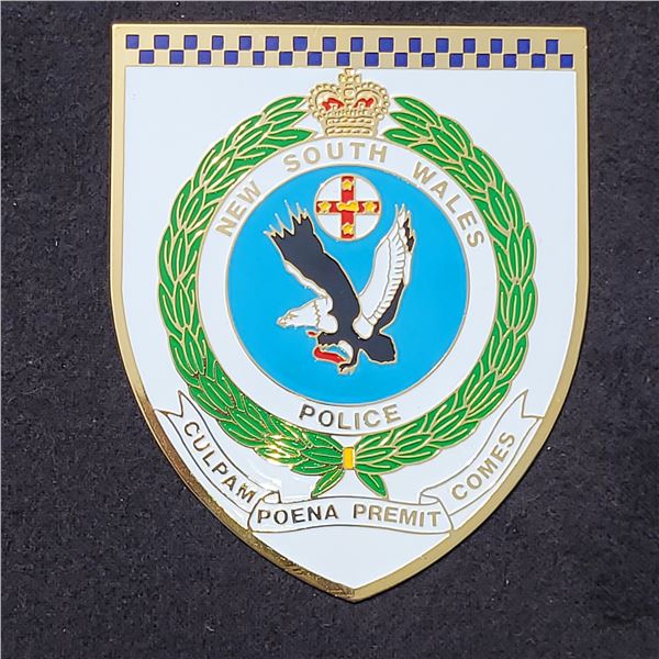 New South Wales Australia Metal Police Emblem - Mounted
