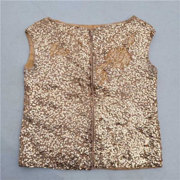 1940 ish Gold Seguin Zippered Ladies Top by Heftco