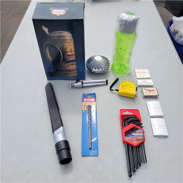 Misc Lot - Hex Keys, Drill Bit, Numbered Molson Stein +