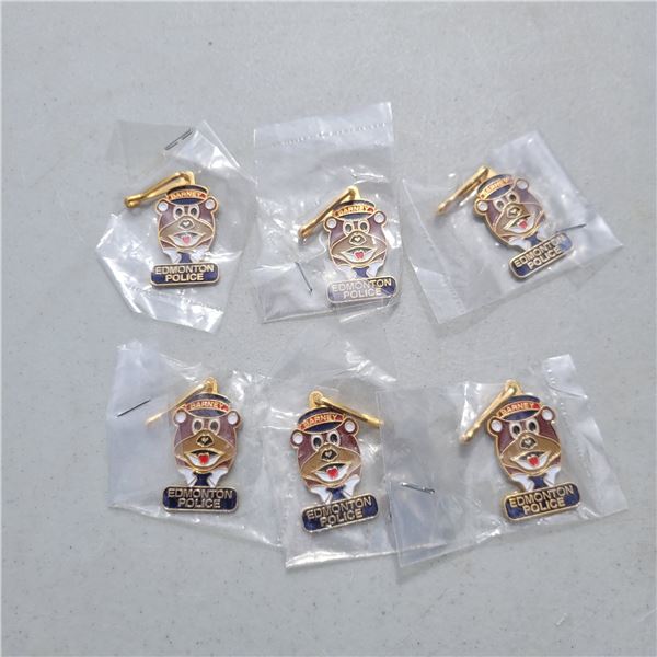 Lot of 6 Barney Edmonton Police Mascot Zipper Pulls