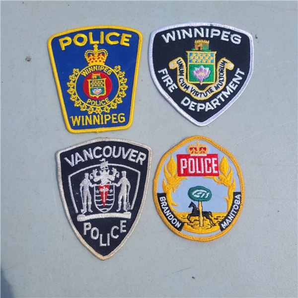 Lot of 4 Canadian City Police Shoulder Patches
