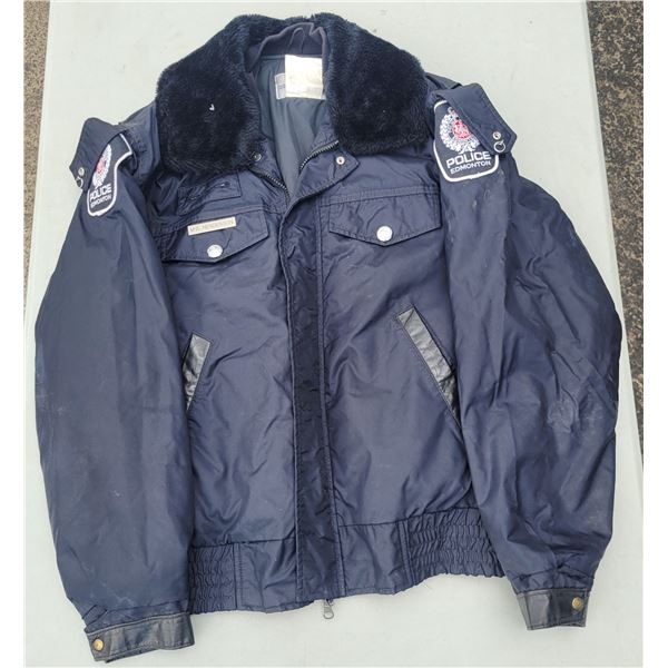 Patched Edmonton Police Winter Jacket with Name Plate