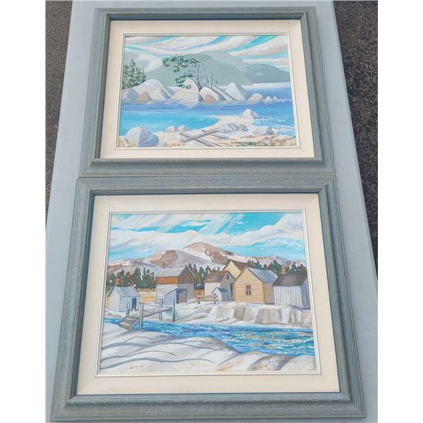 Lot of 2 Original Painting on Canvas Pictures by E. D. Henderson