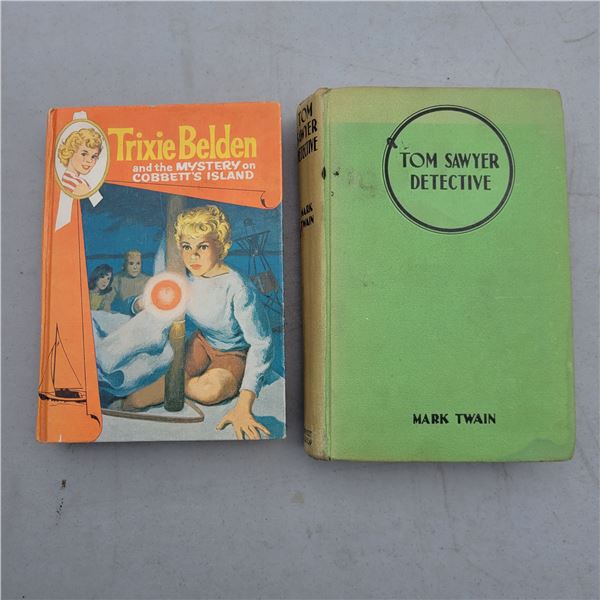 Vtg Books Trixie Belden and The Mystery on Cobbett's Island & Tom Sawyer Detective
