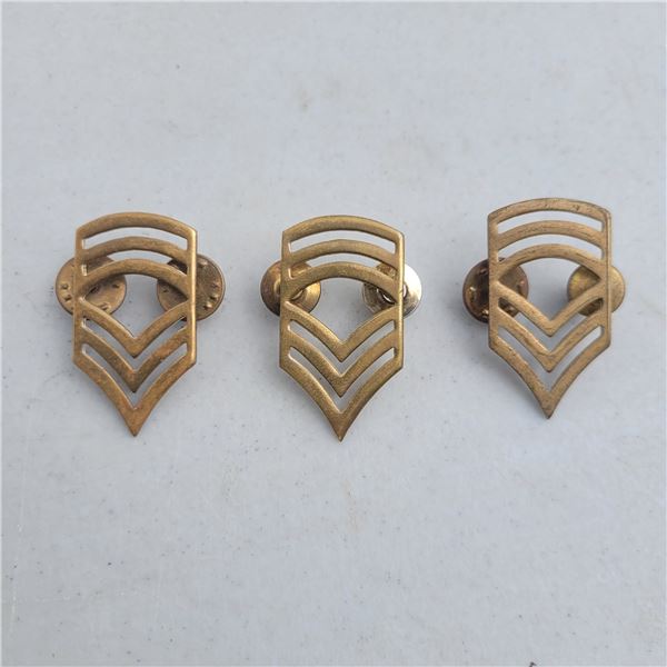 Lot of 3 US Army Sargeant Rank Pins