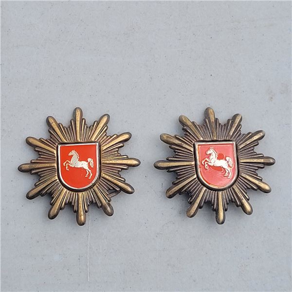 Lot of 2 Vtg German Lower Saxony Police Cap Badges