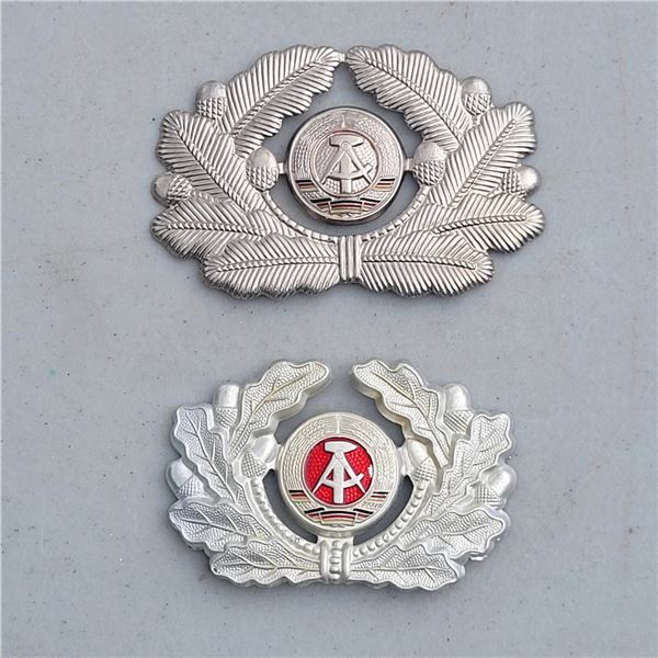 Lot of 2 Vtg East Germany Police Cap Badges
