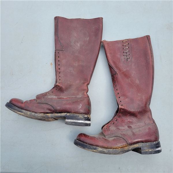 Vintage RCMP Brown Leather Cavalry Boots Biltrite Heel Sole