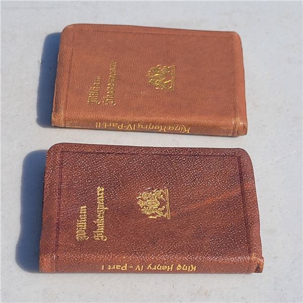 2 Miniature Leather Books - King Henry IV Part I & Part II, William Shakespeare