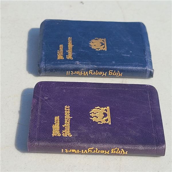 2 Miniature Leather Books - King Henry VI Part I & II, William Shakespeare