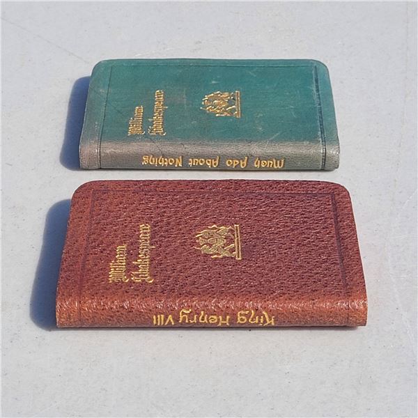 2 Miniature Leather Books - King Henry VIII & Much Ado About Nothing, William Shakespeare