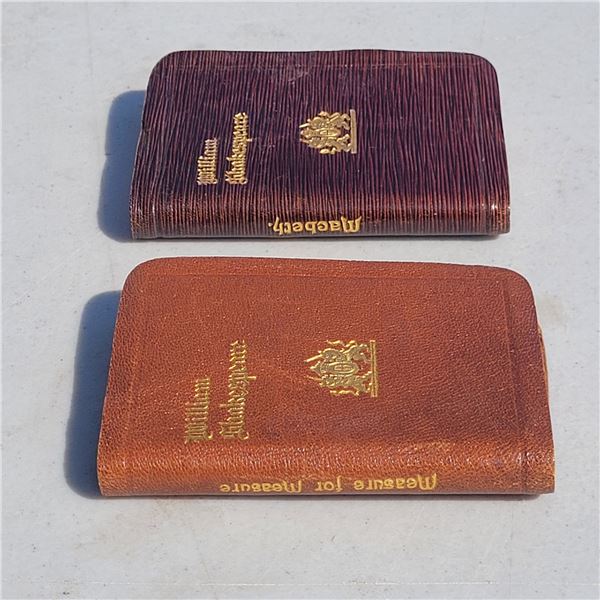2 Miniature Leather Books - Measure for Measure & Macbeth, William Shakespeare