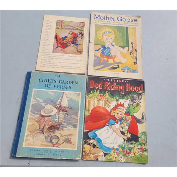 Lot of 4 Vtg Children's Books, 1930s