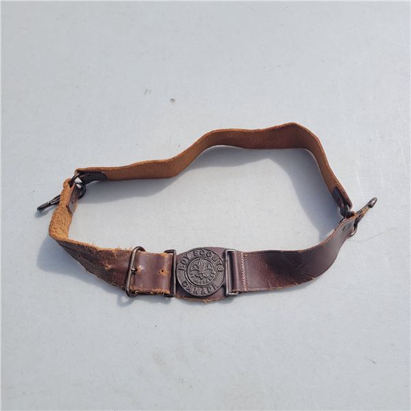 Vtg Boy Scouts Leather Belt with Buckle