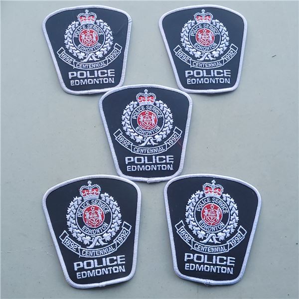 Lot of 5 Edmonton Police Shoulder Patches