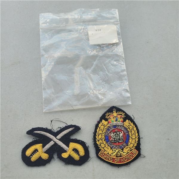 Army PTI No 1 Dress Arm Badge Embroidered + Embroidered Guard of Honour Edmonton Police Patch