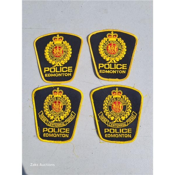 Lot of 4 Edmonton Police Shoulder Patches
