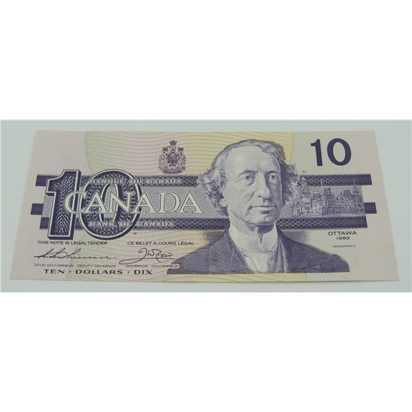 #3 1989 CANADIAN $10 PAPER MONEY NOTE QEII