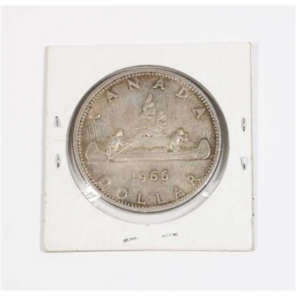 #30 1966 CANADIAN $1 DOLLAR SILVER VOYAGEUR COIN