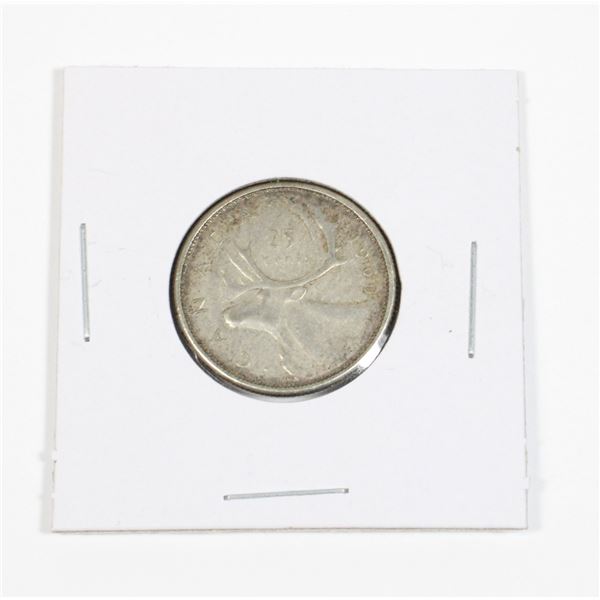 #36 1960 CANADIAN 25 CENTS SILVER COIN CANADA