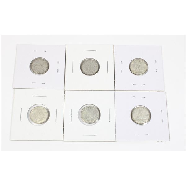 #39 LOT 10 TEN CENT SILVER DIMES CANADA ASSORTED