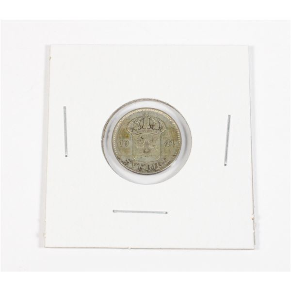 #48 WW2 ERA 1941 SWEDEN 25 ORE COIN SWEDISH