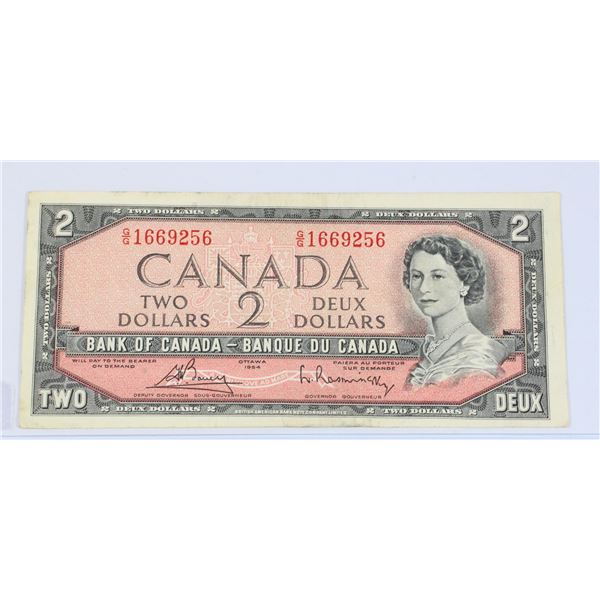 #61 1954 CANADA $2 TWO DOLLAR BILL NOTE PAPER