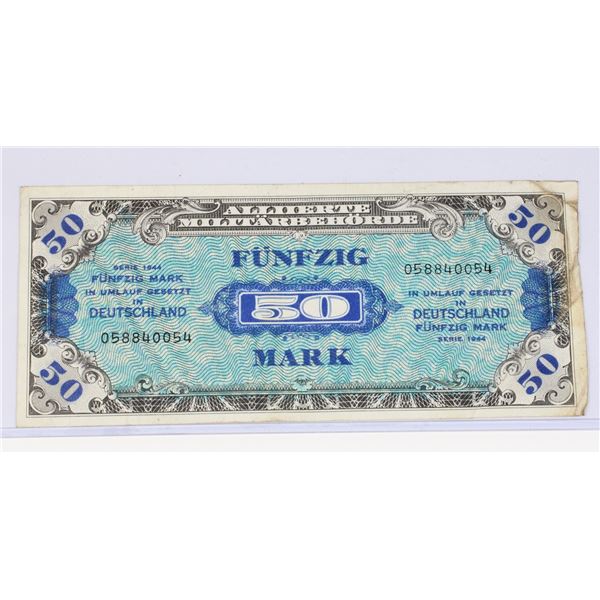 #72 1944 ALLIED OCCUPATION GERMAN MONEY 50 MARK